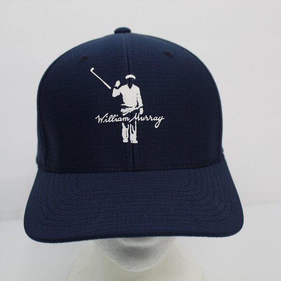 William Murray Golf Hat Cap Size S/M Flex Stretch Fitted Blue Plaid UV Golfer - Picture 1 of 8